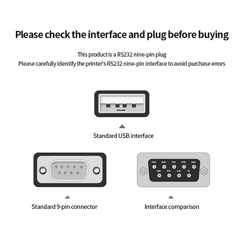 USB to DB9 RS232 male Serial Data Cable Adapter USB COM Port DB9 Pin Cable RBDA