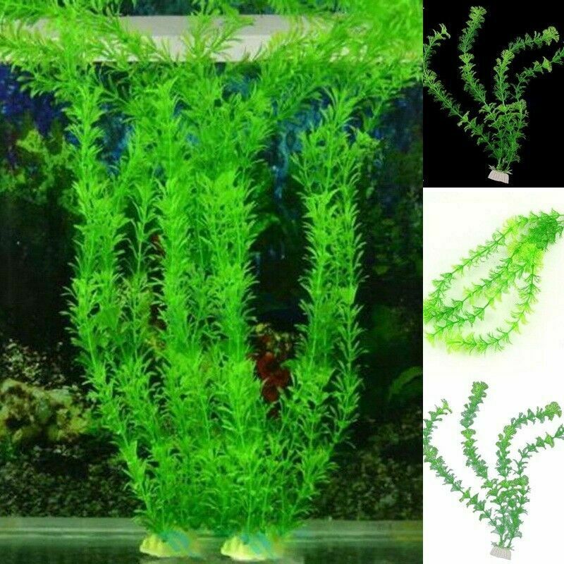 Aquarium Fish Tank Green Plastic Plants Grass Decoration Ornament Tall Plant USA