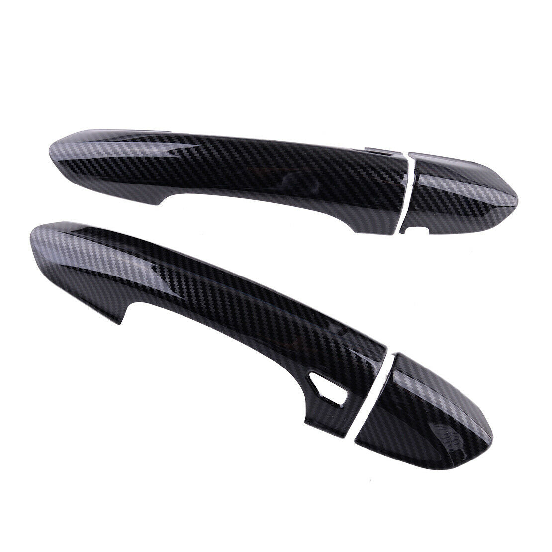 2x Carbon Fiber Style Door Handle Cover Trim Bezel Fit for Ford Mustang 2015-20