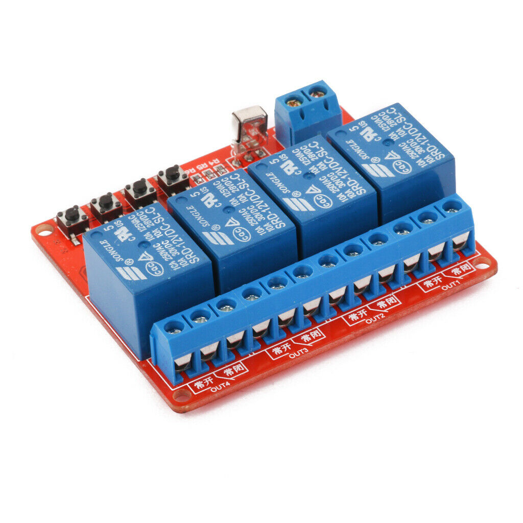 12V 4CH Channel IR Infrared Wireless Remote Control Learning Relay Module with