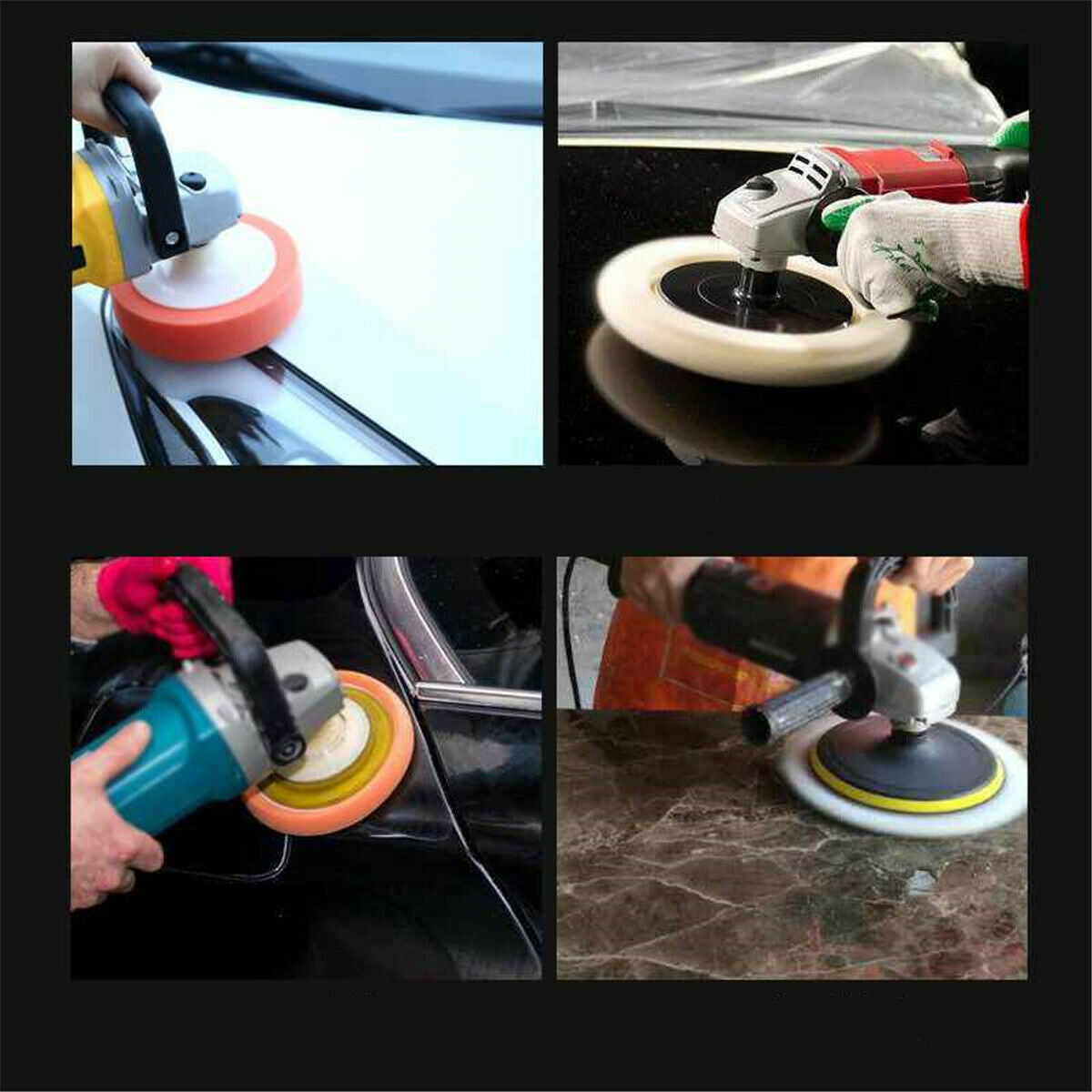 7pcs 4 Inch Polishing Waxing Pad Sponge Buff Buffing Kit Set Car Polisher Tools