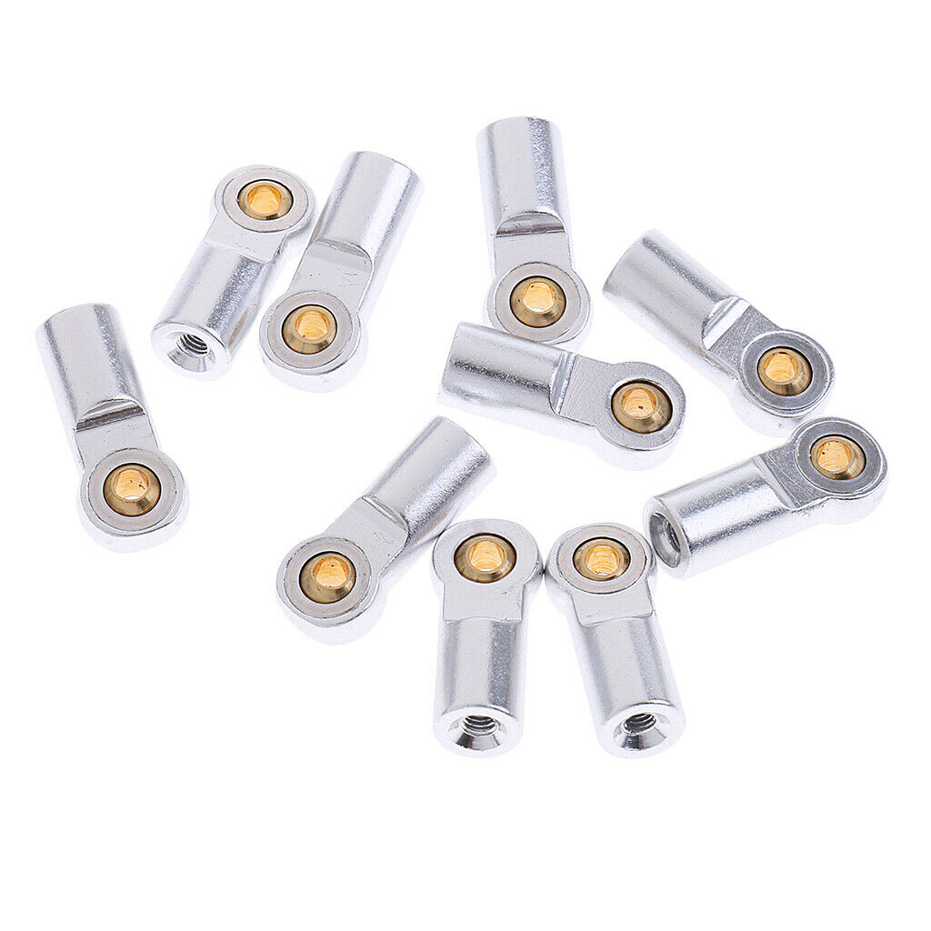 10 Pieces 1/10 M3 Metal Ball Head Ball Joint Accessories for SCX10 RC Car White