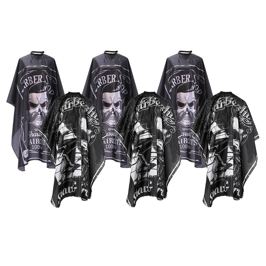 6 Pieces Haircut Cape Barber Family Gown Waterproof Patterned Dyeing Aprons