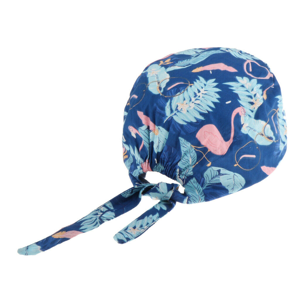 Womens Mens Cotton Adjustable Flamingo Printed Nurse Scrub   Chemo