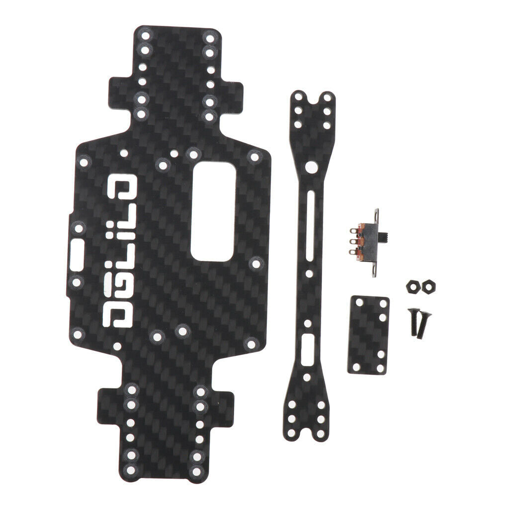 1x Carbon Fiber 1:28 RC Car Chassis Kit for Wltoys P929 K979 K999 Parts