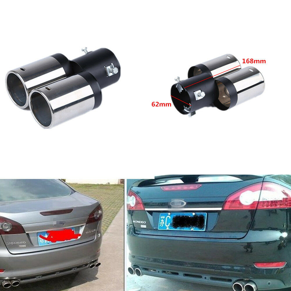 17cm Durable Dual Exhaust Pipe Tail Muffler Tip Stainless Steel for SUV Car Rear