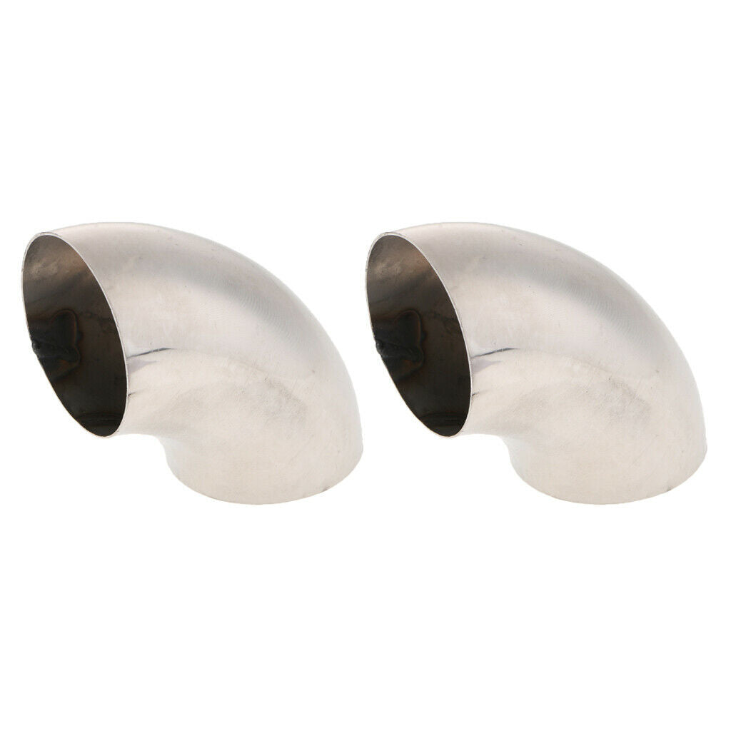 2x Auto 2.5" 90 Deg Bendable Elbow Weld-On Exhaust Pipe Tube Thickness:1mm