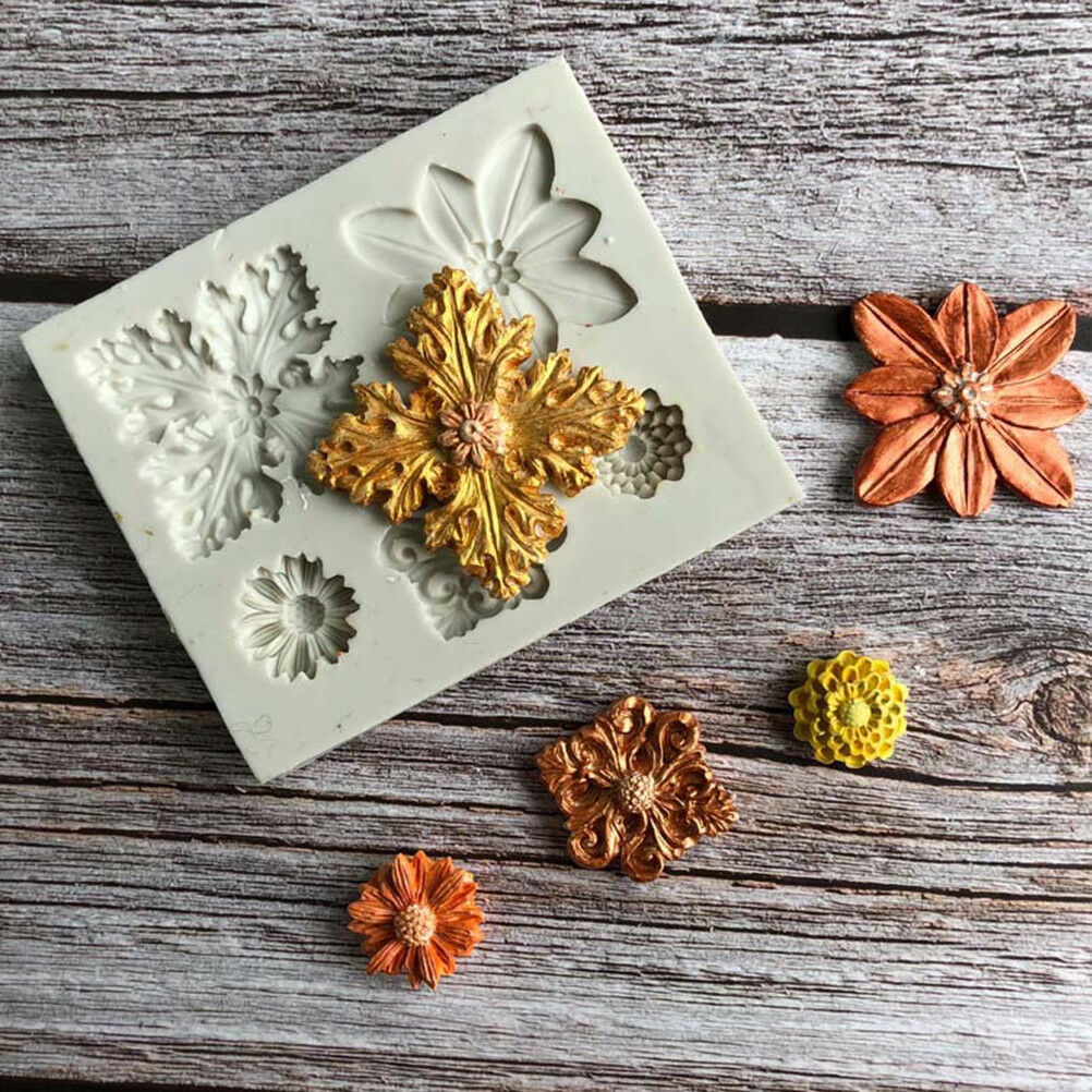 Retro flowers totem silicone mold DIY fondant cake mold chocolate mold ba.l8