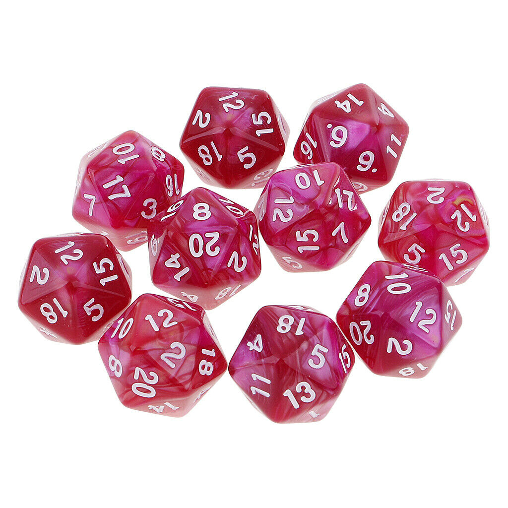 D20 Multi Side Dices for Roleplaying Game DND Game Math Teaching Purple Red