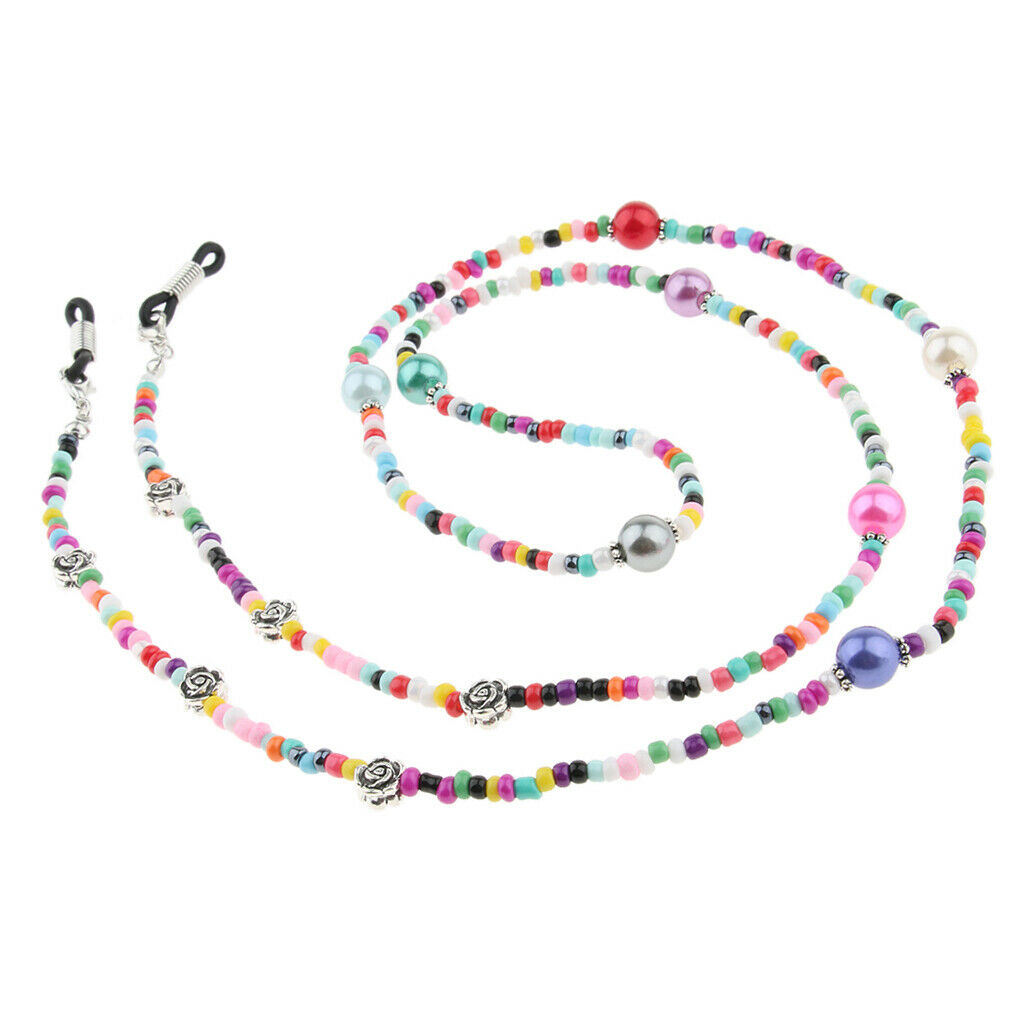 Beaded Eyewear Retainer Strap - Sunglass Holder Beads Necklace, Retro Eyeglasses