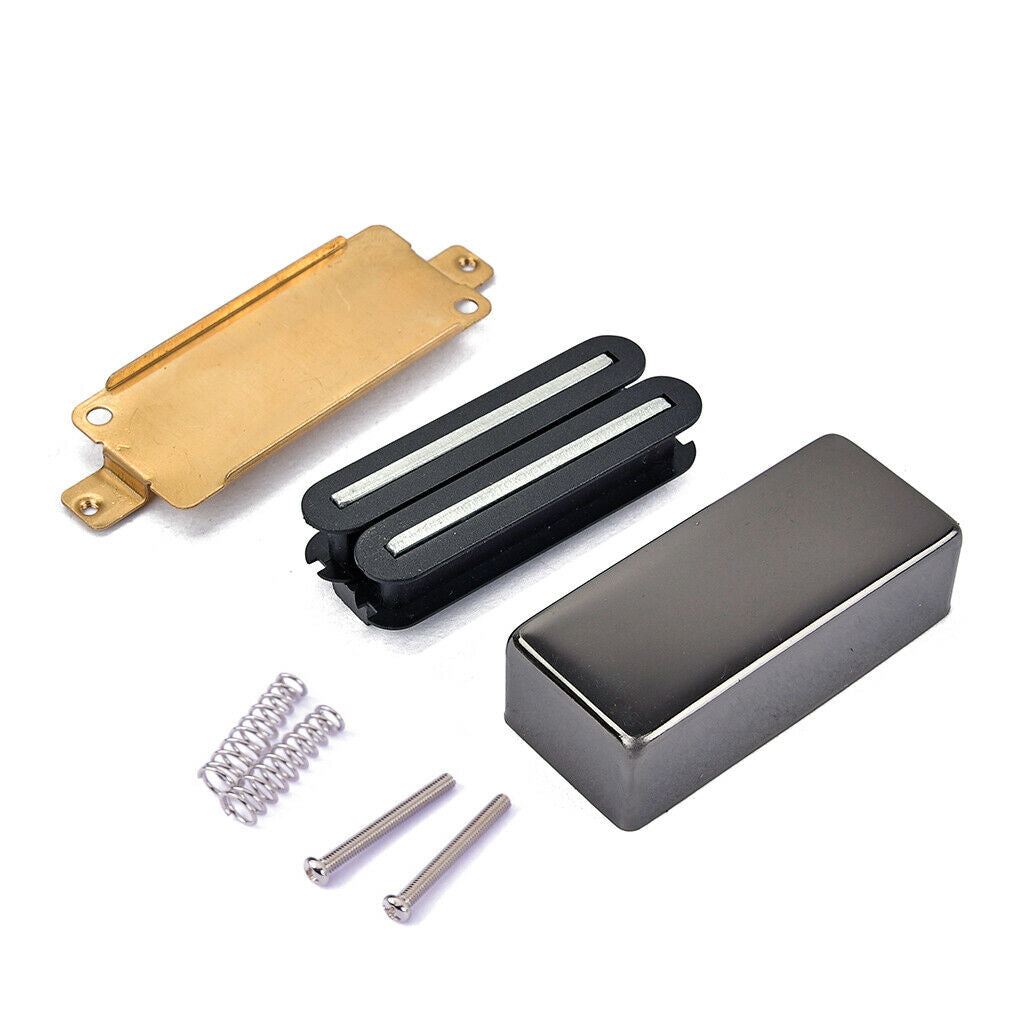 DIY Electric Guitar Humbucker Pickup Kits Brass Cover+Baseplate+Bar Magnet