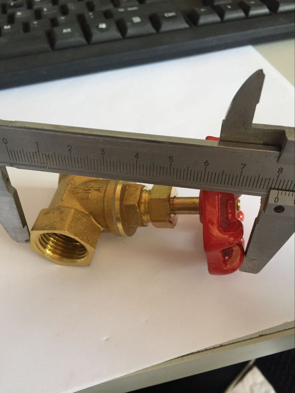 1/2PT 19mm Female Thread Dia Full Port Brass Gas Angle Stop Valve