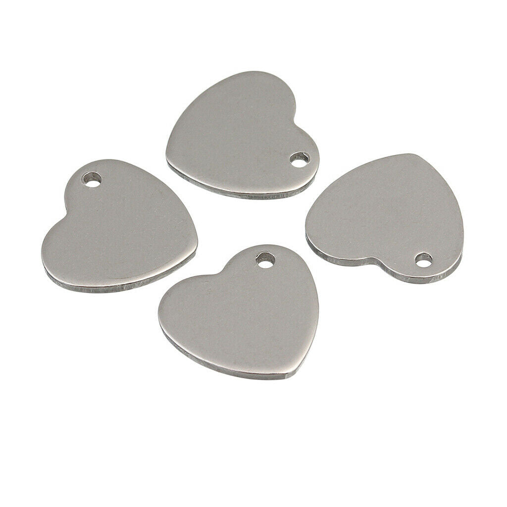Stainless Steel Stamping Tag Heart Charms Pendants Jewelry Tags Making