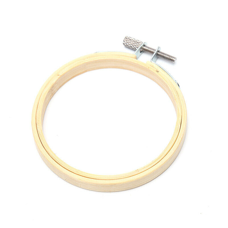 10 Pieces 4 Inch Bamboo Embroidery Hoops Round Wooden Circle Cross StitDD