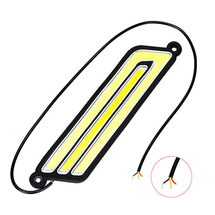 2Pcs 12V COB Flexible U Type Dual Colors Car Truck DRL Fog Daytime Running Light