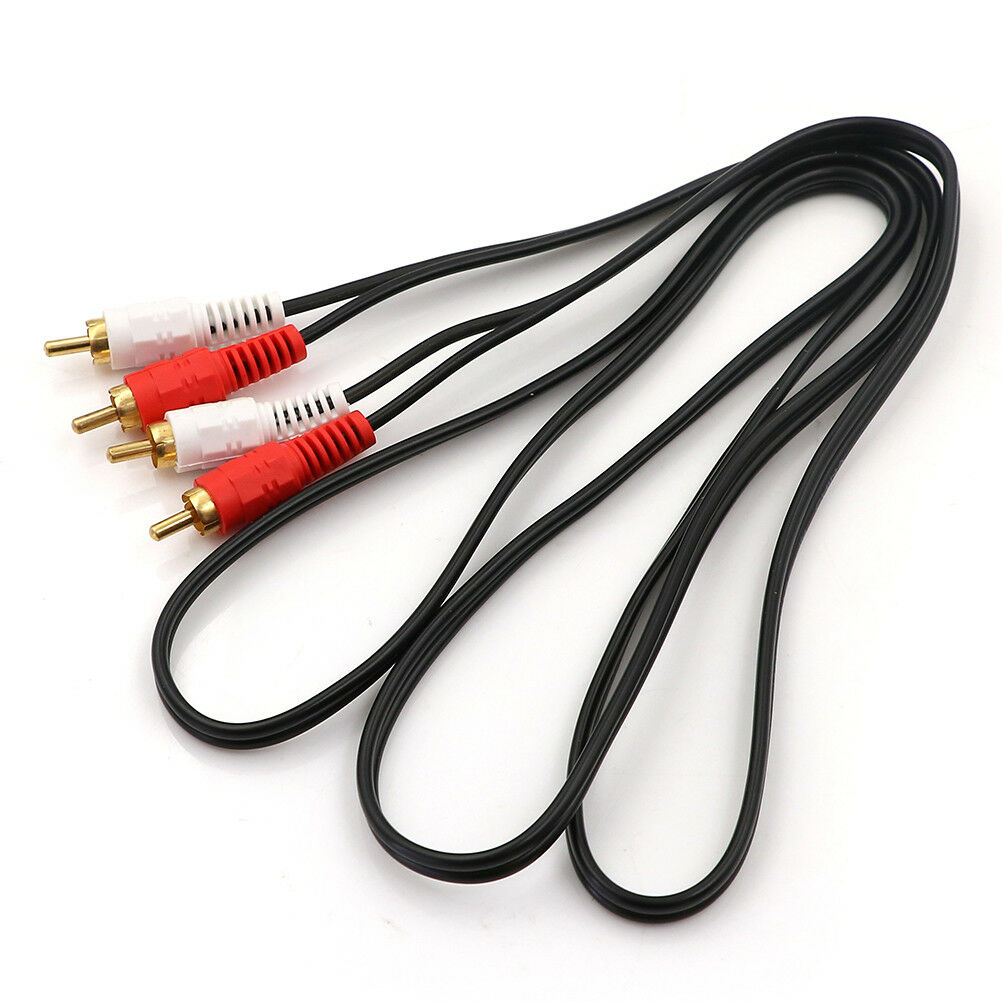 Dual RCA 2RCA Phono Plug Male to Male Audio Cable Lead Connector 1.5M^.l8