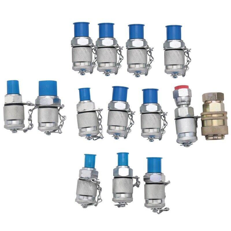 14Pcs Hydraulic Pressure Test Point Testing Coupling Adapter Set for HydraulicR8