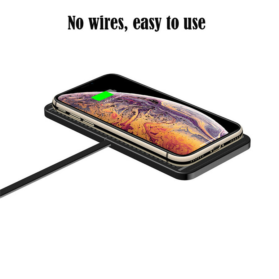 Car Qi Wireless Charger Pad Fast Charging Non-slip Mat Dashboard Holder Stand