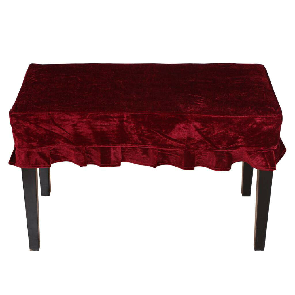 Velvet Piano Dual Seat Stool Cover Pad Cushion 750x350mm Wind Red