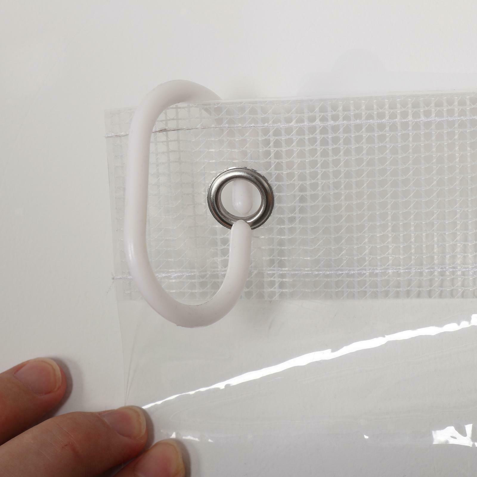 Clear PEVA Shower Curtain With Pockets for Dorm Apartment Bathing Bathroom