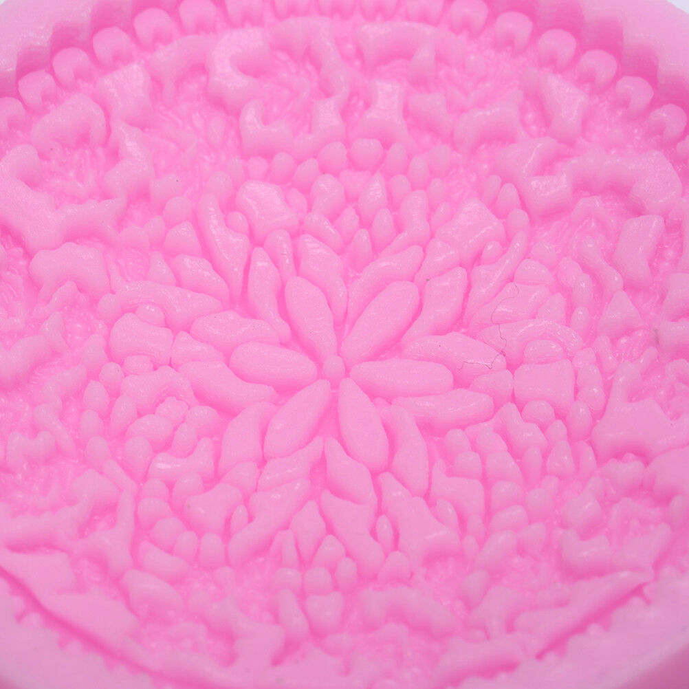 DIY Flower Vine Pattern Lace Round Silicone Cake Mold Fondant Cake Decora.l8