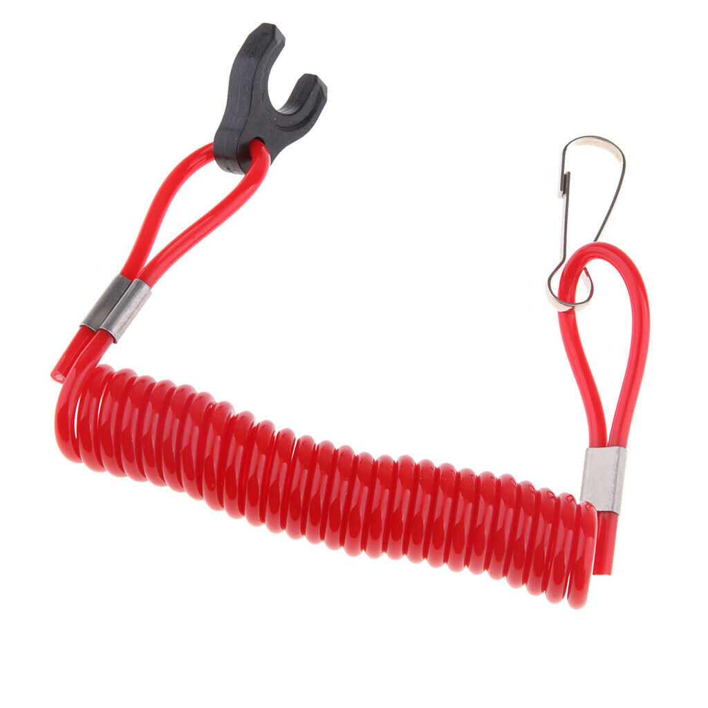 Emergency Kill Stop Switch Cut-Off Key with Stretch Safety Tether Lanyard for