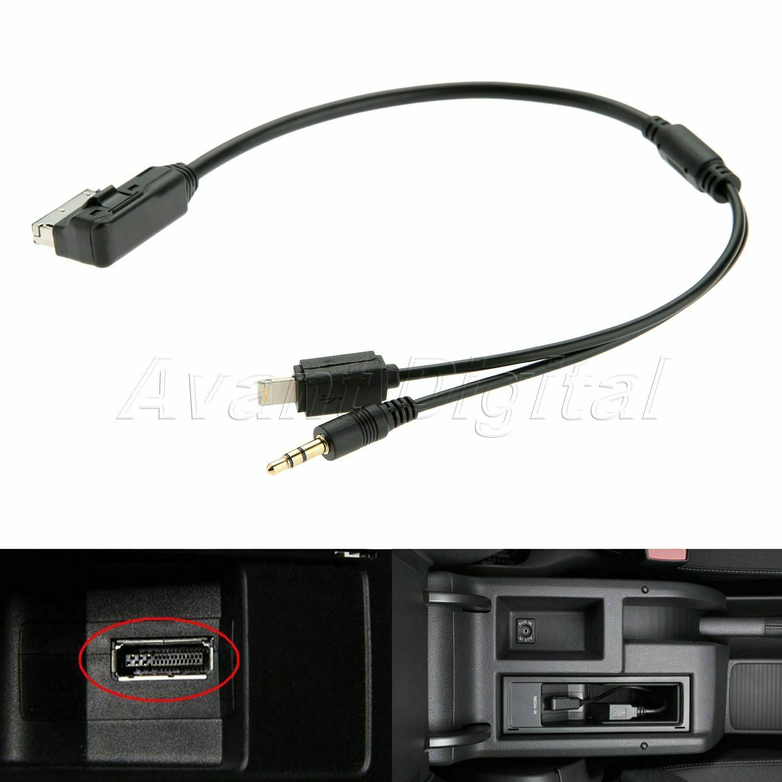 Car AMI MDI MMI 3.5 mm AUX Interface Adapter Car  Cable Fit for A4
