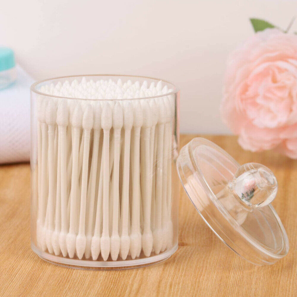 Transparent Organizer Cotton Swab Storage Box Acrylic Cotton Pad Storage Box