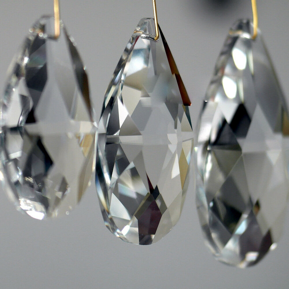 10Pcs Chandelier Ball Drop Crystal Glass Loose Spacer Ornaments Xmas Decor Clear