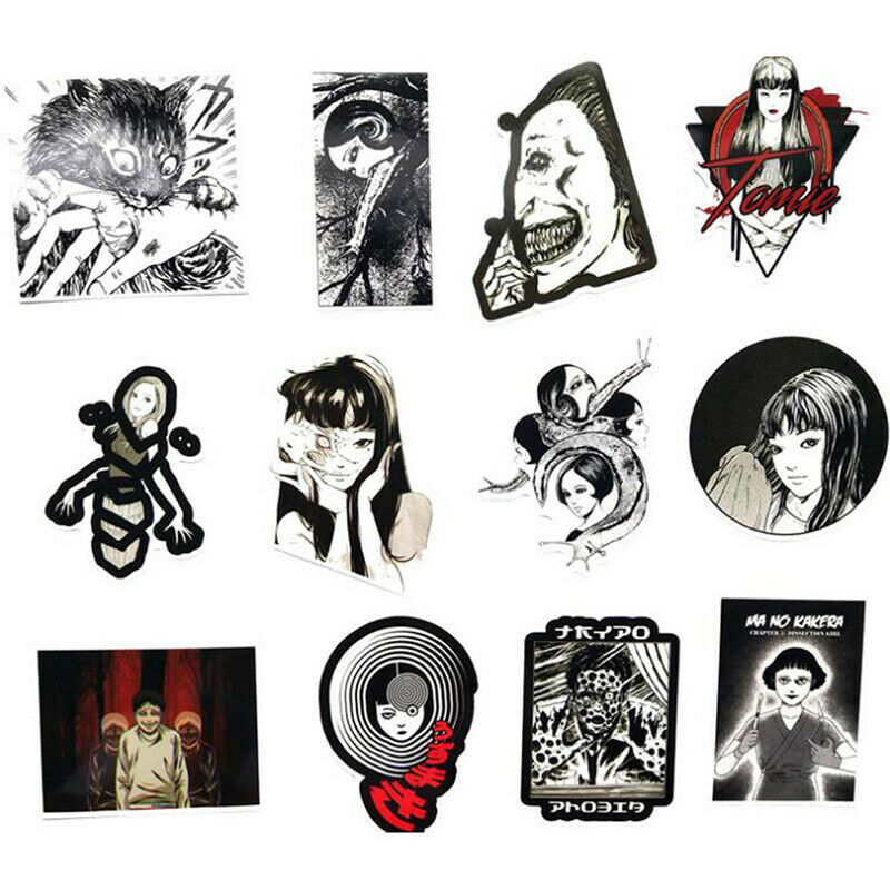 56Pcs Horror Comics Stickers Japanese ITO leap second Laptop Luggage D NT.l8
