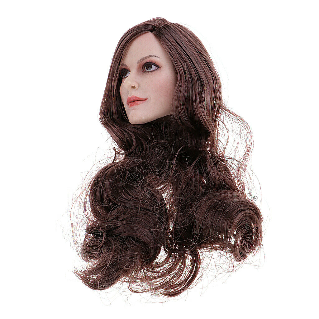 1/6 Scale Female Head Sculpture with Hair for 12'' Phicen Kumik Figures A