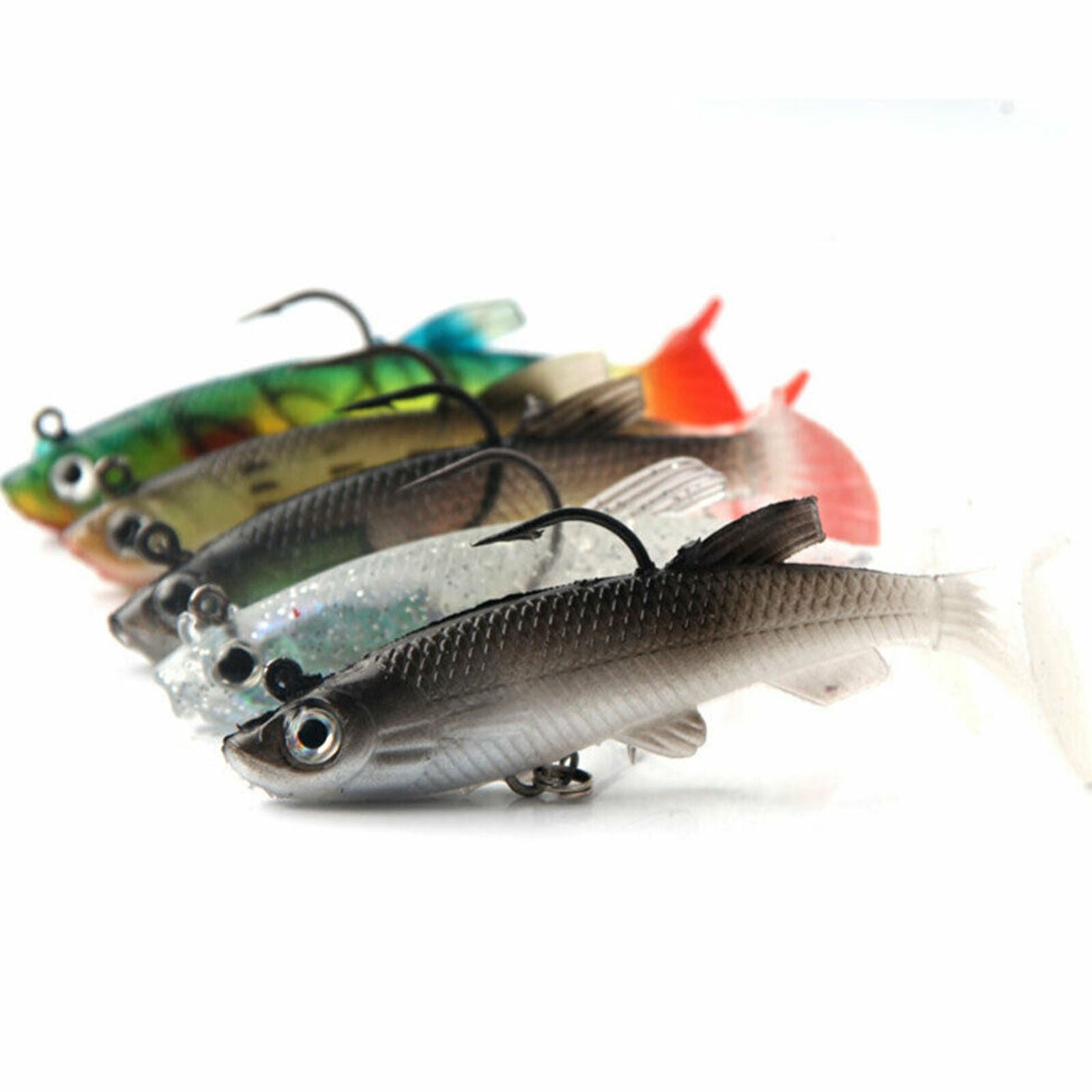 5Pcs Fishing Lures Kit Soft Bait Wobbler Artificial Lead Fish Pike Fish Jig Set