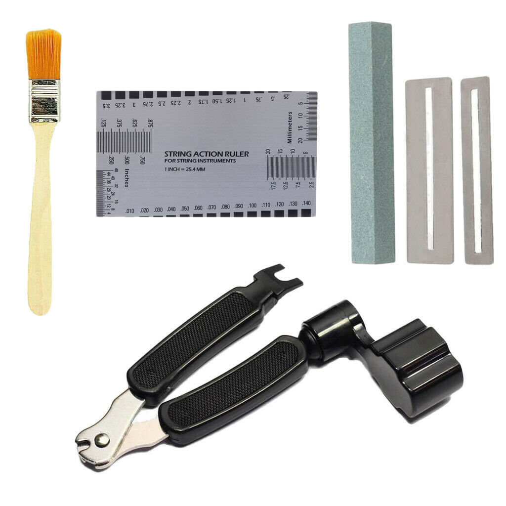 Guitar Ruler String Grinding Tool Repairing Tool Kit Set Fretboard Protector