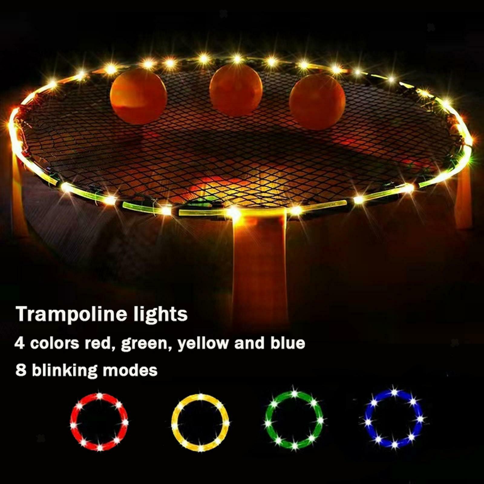 LED Trampoline Rim Lights Rope String Lights 8 Modes Dimmable Waterproof
