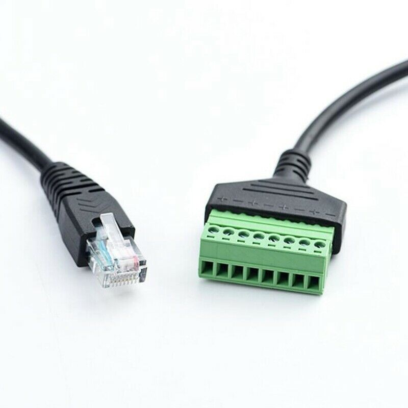 RJ45 Screw Terminal Connector Cable RJ45 Male to 8 Pin Extension Cable Lead foO9