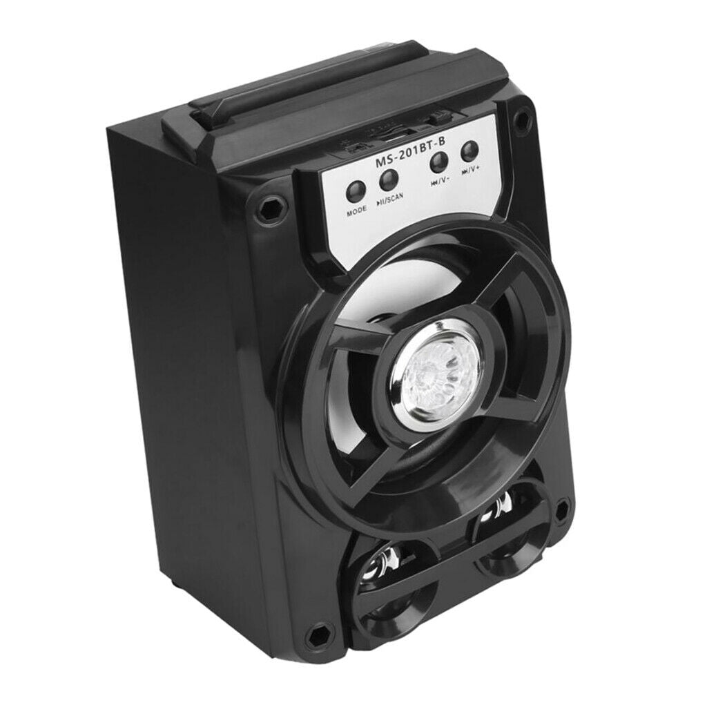Black Portable Wireless Outdoor Bluetooth Soundbox w/ LED Light for Outdoor