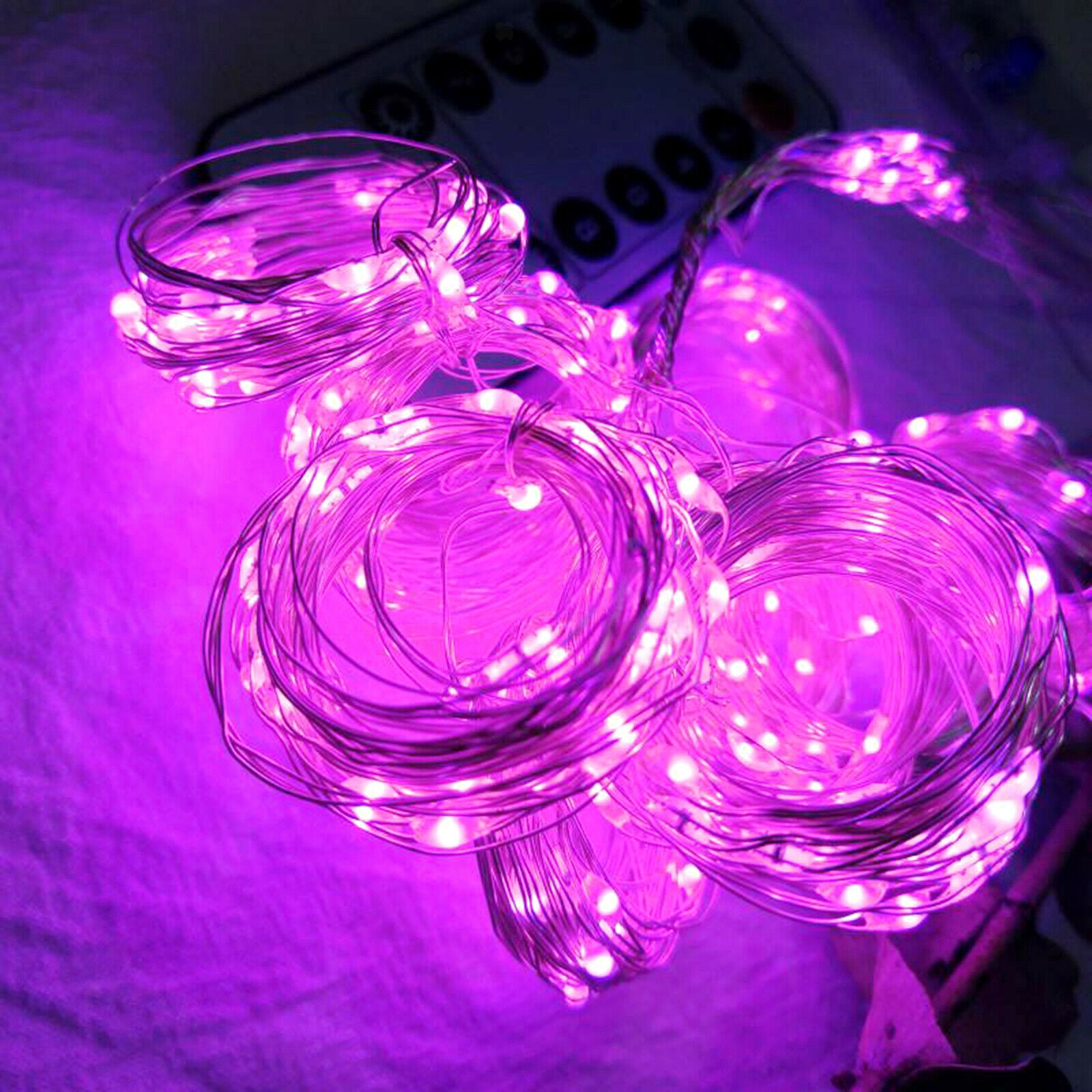 Christmas 3x3m 300LED USB Curtain Fairy String Lights Pink