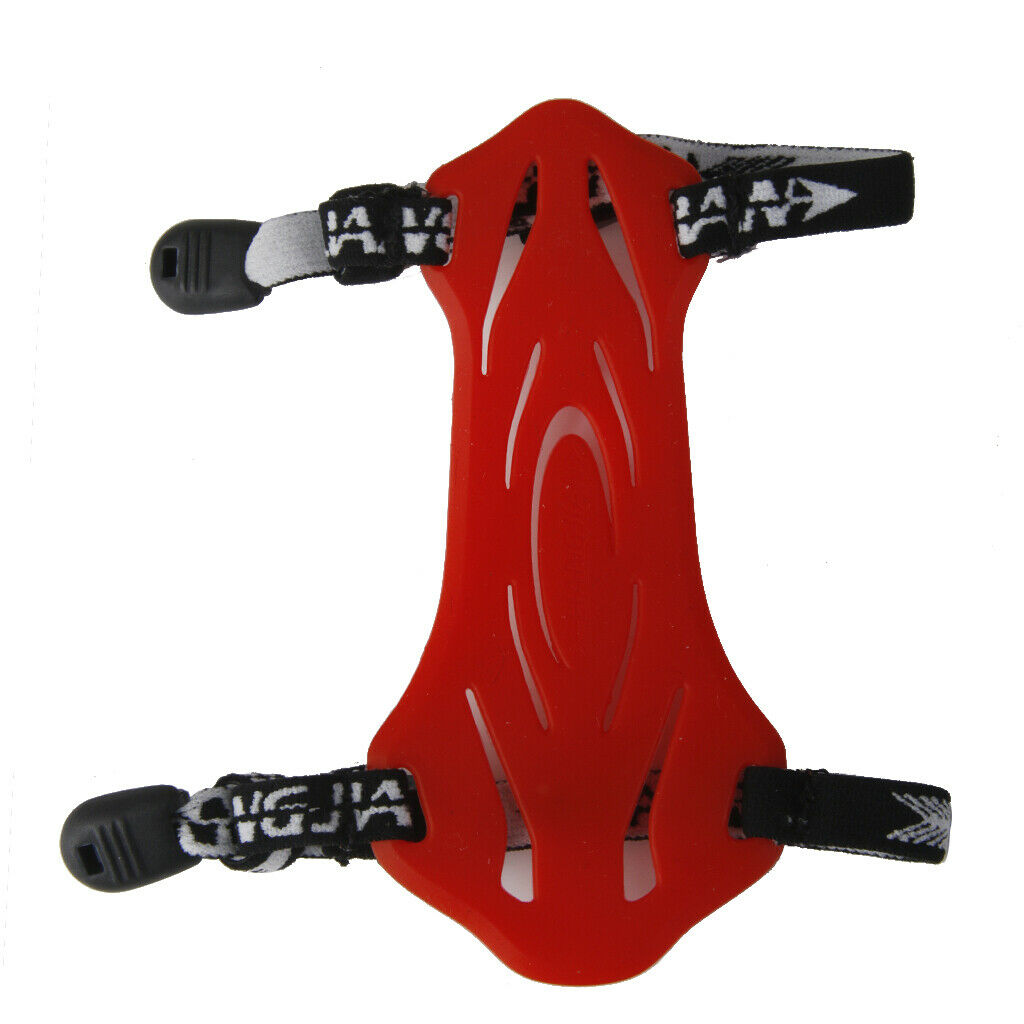 1pc Rubber Archery Arm Guard Protection with 2 Straps Red