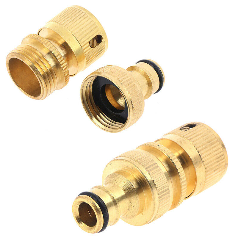 1pair Garden Hose Quick Connector 3/4- Inch GHT Brass Easy Connect FittinJOA Rf