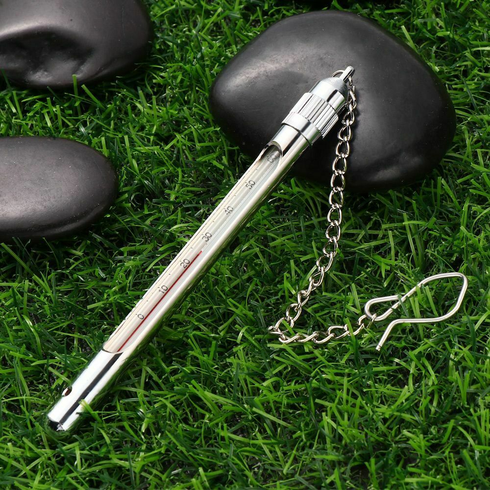 Thermometer with Carabiner Fly Fishing Stream Water Temperature Stainless Steel