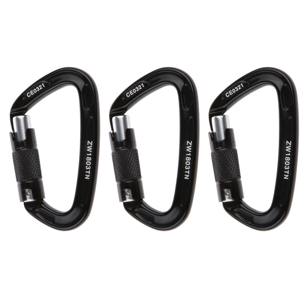 3 Pieces Mountaineering Rock Climbing Equipment Gear Screw Locking Aluminum