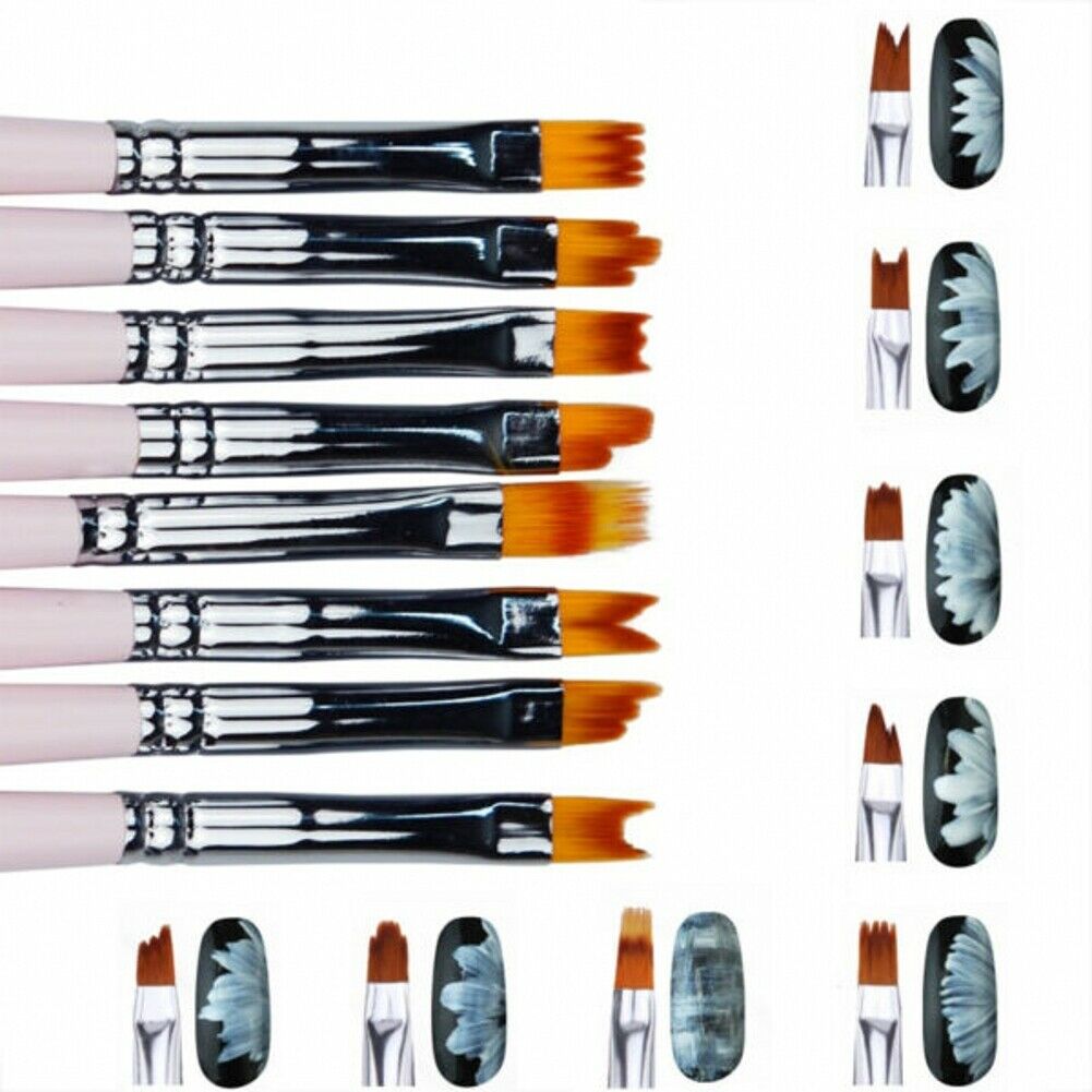 8Pcs Painted Pink Petals Nail Art Pen Nail Painting Multifunctional Nail Art Pen