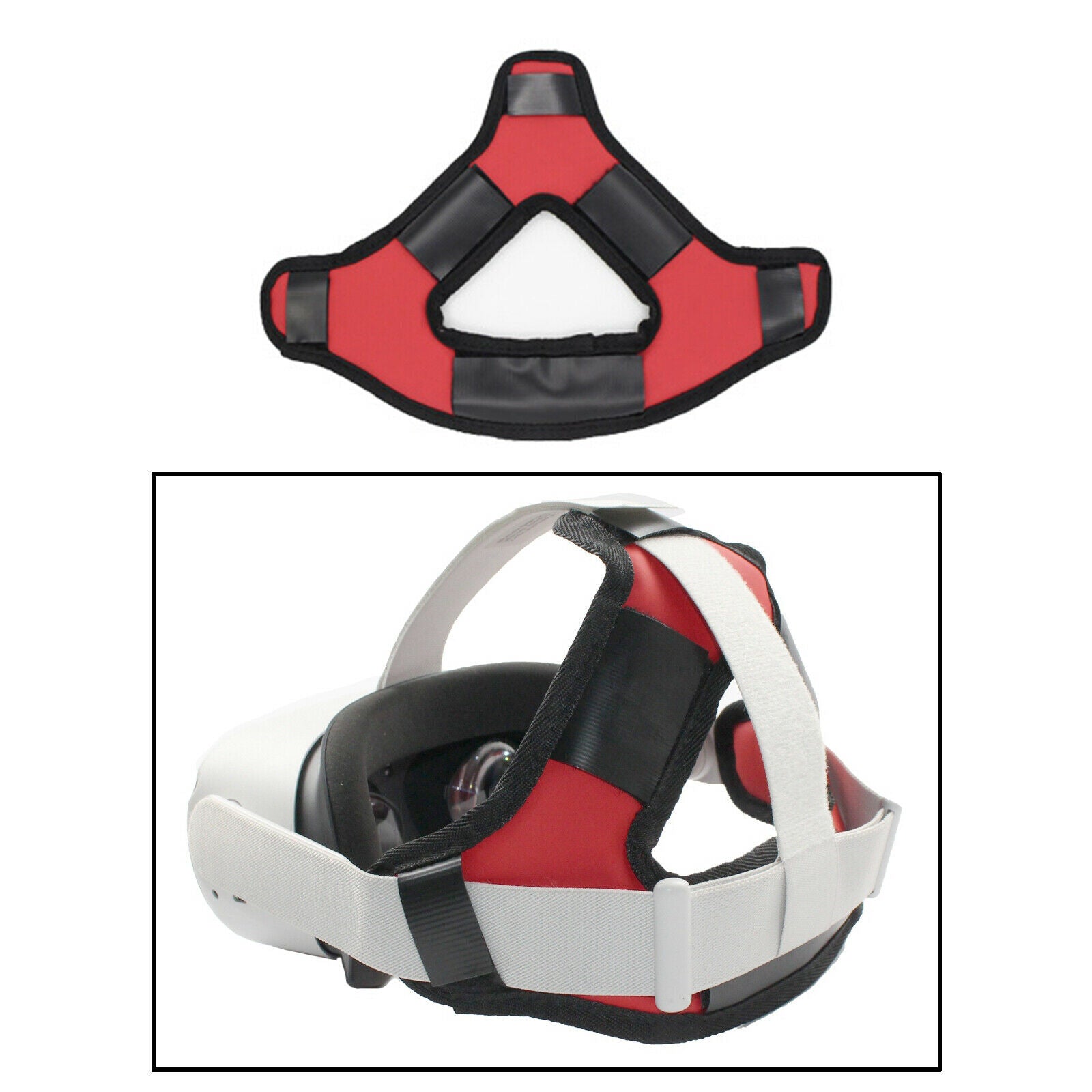 Easy Install Head Strap Pad Cushion Headband Fixing for   Quest2 Red