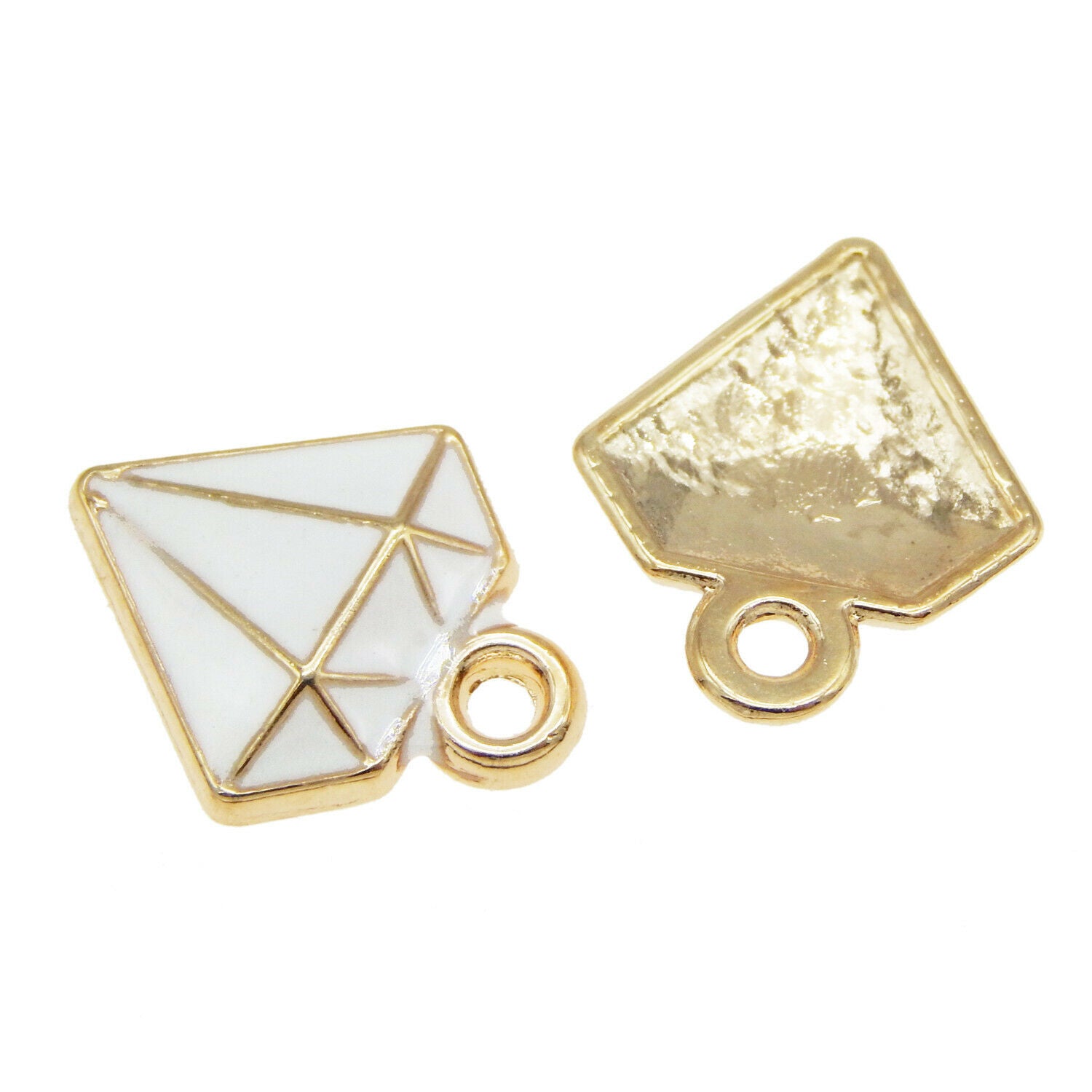 20 pcs Metal Enamel Charm Diamond Shape Pendant Drop Dangle Alloy Craft 15*12mm
