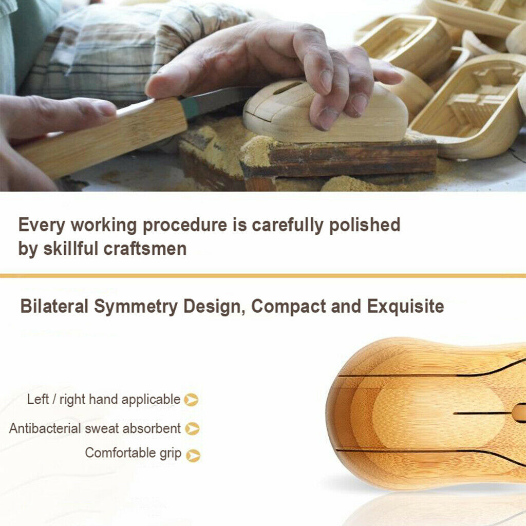 Natural Bamboo Wireless Optical Mouse