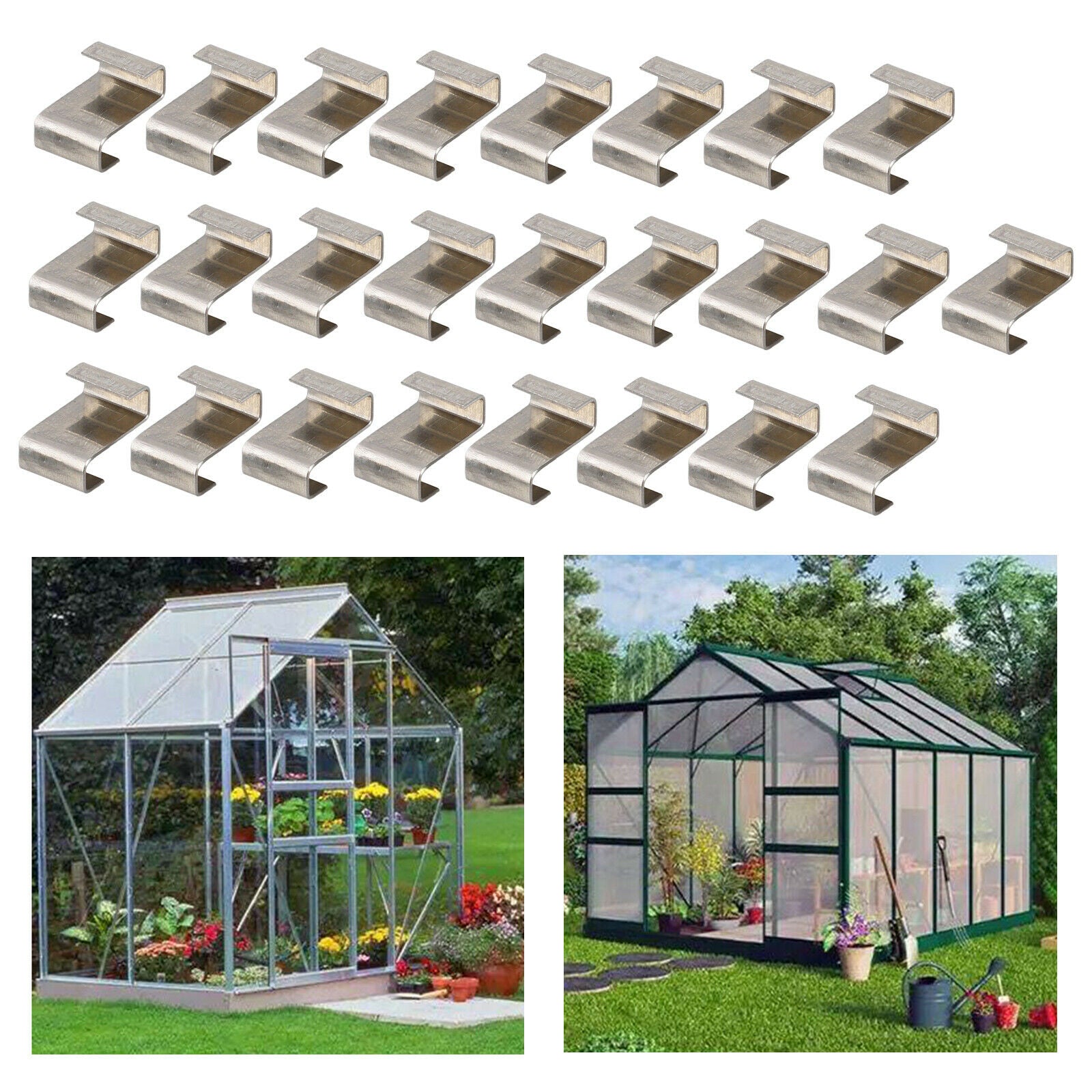 25pcs Stainless Steel Greenhouse Glass Panel Z Clips Glass Glazing Clips