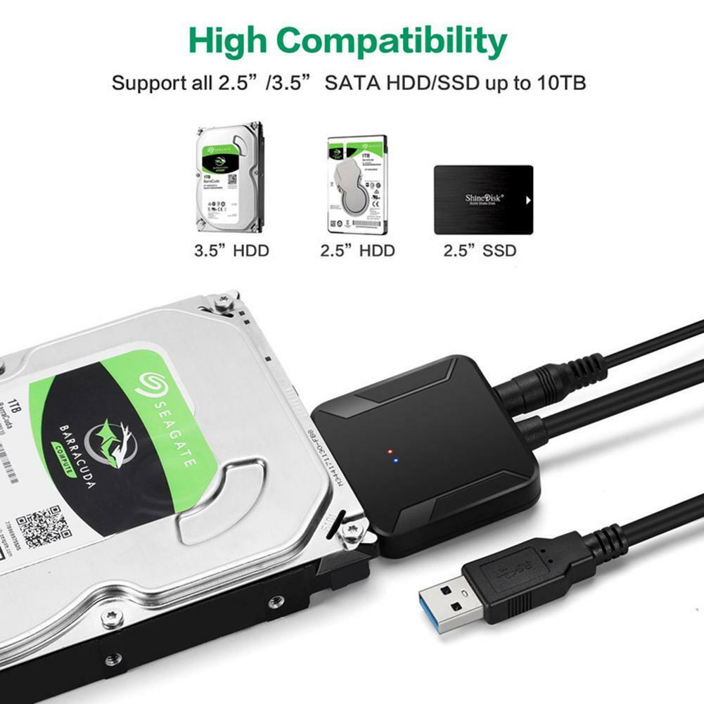 USB 3.0 To Connect SATA 2.5" 3.5" PC Laptop Hard Disk Drive SSD Adapter Cable