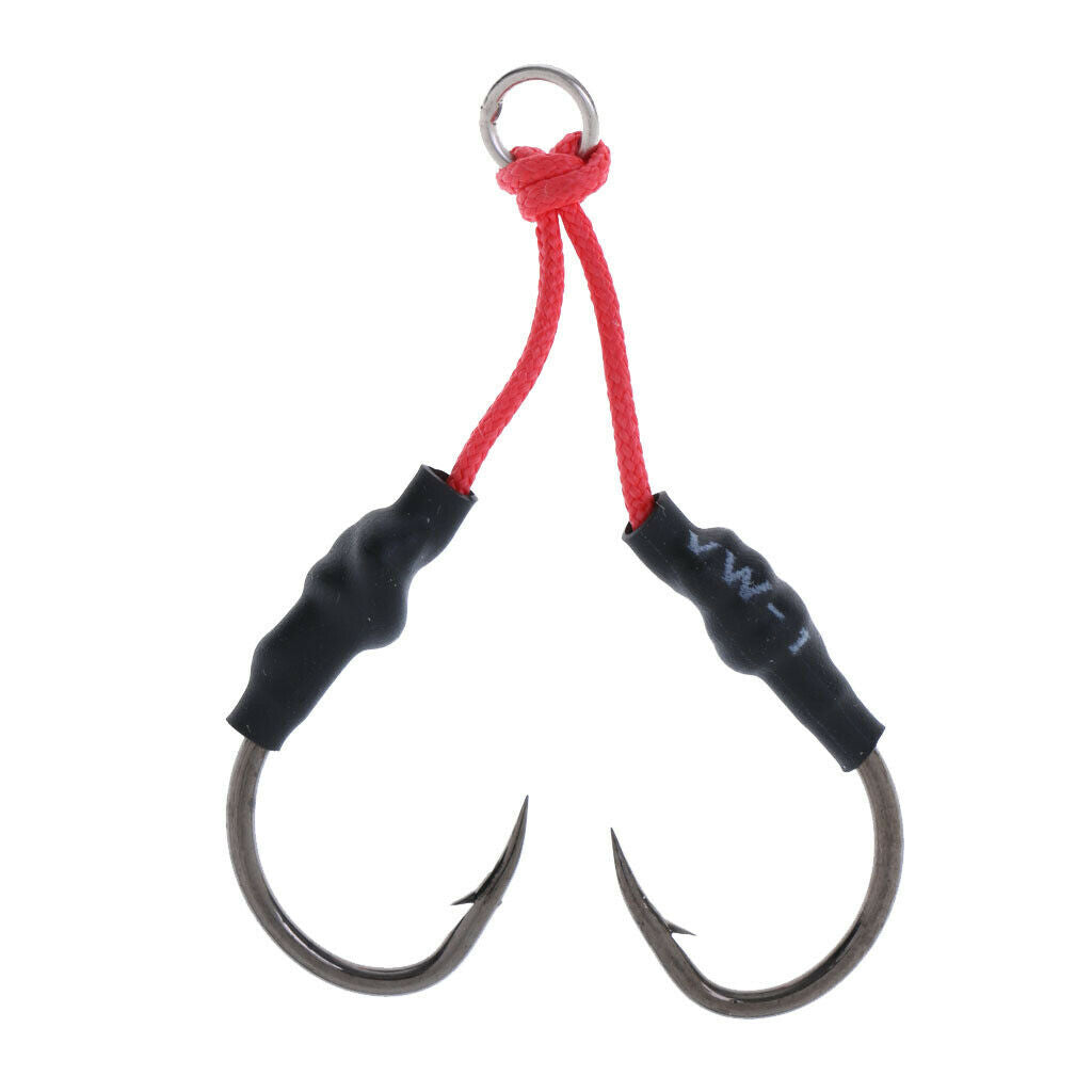 6x Fishing Dual Assist Hook Super Strong with Shrink Tube Deep Sea Fishing