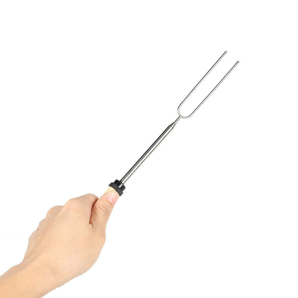 5Pcs Outdoor BBQ Forks Stainless Steel Telescopic Camping Barbecue Sticks Tool