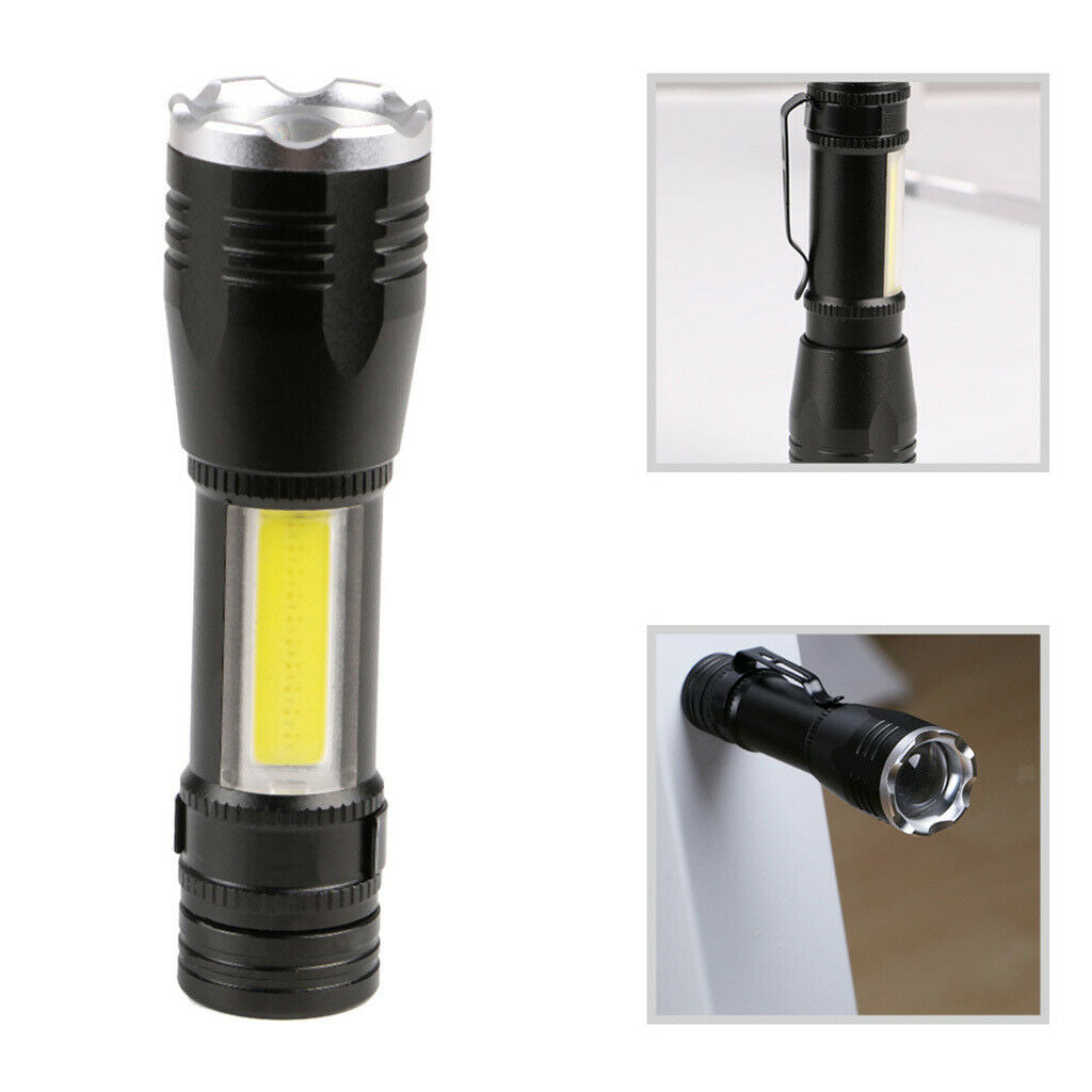 Mini Retractable Dimming Flashlight Outdoor Waterproof XPE COB Lighting